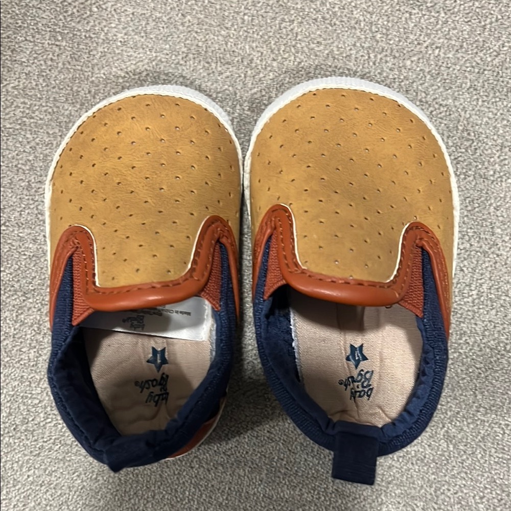 Tan and Brown Kids Slip-On Shoes